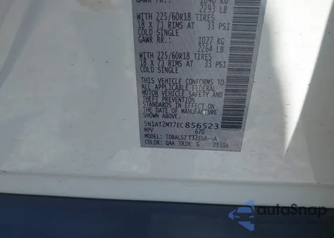 2014 Nissan Rogue Sl from USA, damaged, VIN 5N1AT2MT7EC856523